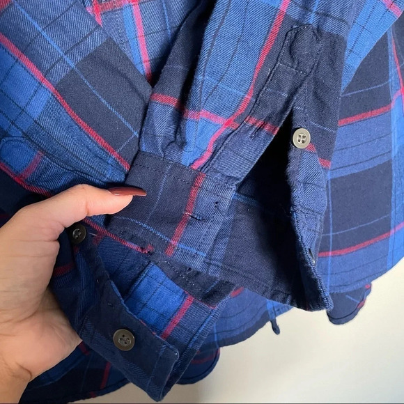 D/C Jean  Blue Red Plaid Long Sleeve Shirt Sz 1X - Picture 6 of 13